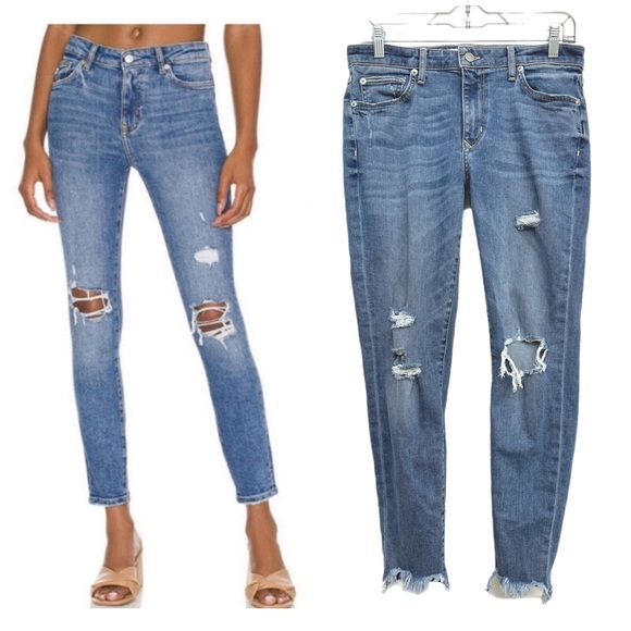 Lovers + Friends Denim - Lovers + Friends Midrise Distressed Skinny Jeans